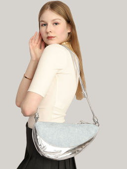 MINI WESST - Silver Solid Handheld Bag