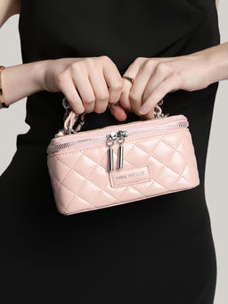 MINI WESST - Pink Textured Sling Bag with Detachable Strap