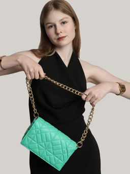MINI WESST - Green Textured Handheld Bag
