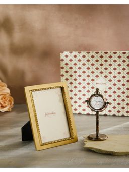 Fabindia - Smriti Brass Table Clock & Photo Frame