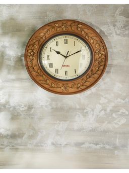Fabindia - Brown Vatika Wooden Wall Clock