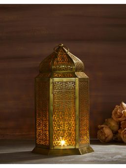 Fabindia - Golden Nirvan Etched Metal Table Lantern