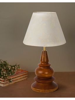 Fabindia - Brown Raag Wooden Table Lamp With Shade