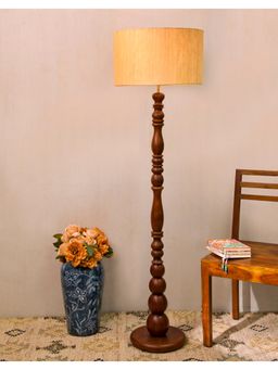 Fabindia - Brown Saher Wooden Floor Lamp