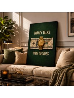 Artsense - Money Talks Time Decides Motivational Canvas Wall Painting