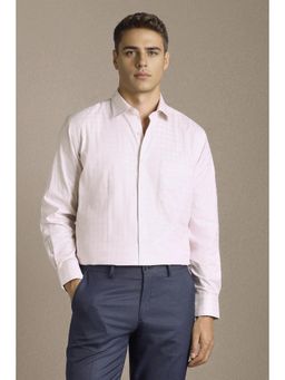 Louis Philippe - Men Pink Stripe Full Sleeves Formal Shirt