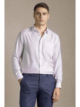 Louis Philippe - Men White Solid Full Sleeves Formal Shirt