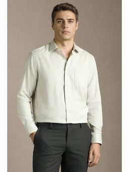 Louis Philippe - Men Green Print Full Sleeves Formal Shirt