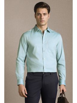 Louis Philippe - Men Light Blue Solid Full Sleeves Formal Shirt