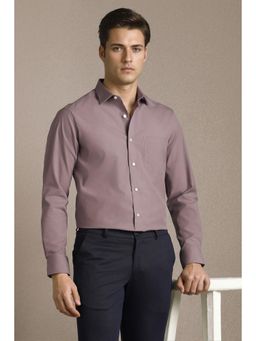 Louis Philippe - Men Lilac Solid Full Sleeves Formal Shirt