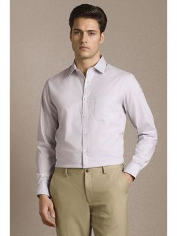 Louis Philippe - Men Lilac Solid Full Sleeves Formal Shirt