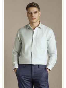 Louis Philippe - Men Light Blue Textured Full Sleeves Formal Shirt