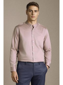 Louis Philippe - Men Pink Solid Full Sleeves Formal Shirt
