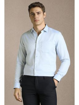 Louis Philippe - Men Light Blue Print Full Sleeves Formal Shirt