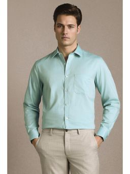 Louis Philippe - Men Light Blue Solid Full Sleeves Formal Shirt