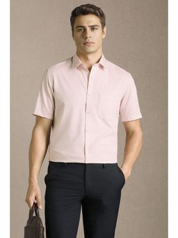 Louis Philippe - Men Pink Stripe Half Sleeves Formal Shirt