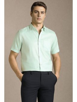 Louis Philippe - Men Green Print Half Sleeves Formal Shirt