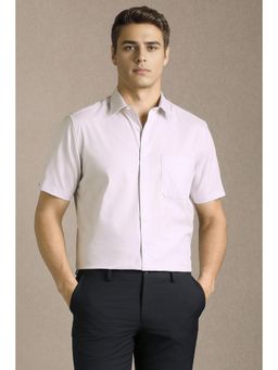 Louis Philippe - Men Lilac Solid Half Sleeves Formal Shirt