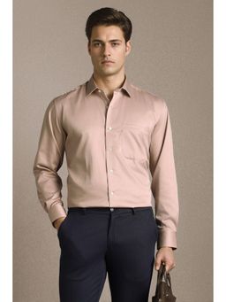 Louis Philippe - Men Pink Solid Full Sleeves Formal Shirt