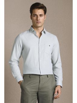 Louis Philippe - Men Grey Textured Full Sleeves Casual Shirt