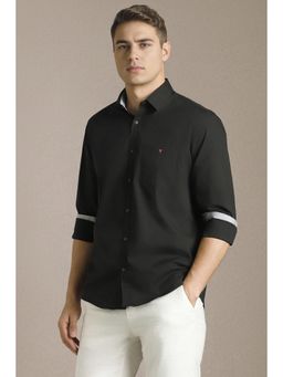 Louis Philippe - Men Black Solid Full Sleeves Casual Shirt