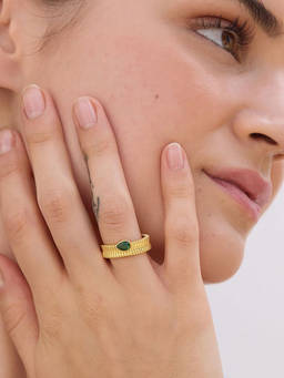 Nishani - 925 Green emerald Band Ring