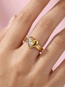 Nishani - 925 Multi-Color Heart Ring