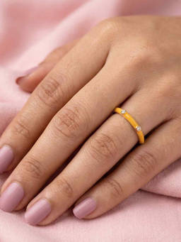 Nishani - 925 White Enamel Band Ring