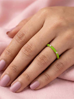 Nishani - 925 Green Enamel Band Ring