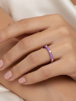 Nishani - 925 Lavender Enamel Band Ring