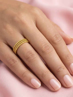 Nishani - 925 Gold Stackable Band Rings (Pack of 3)