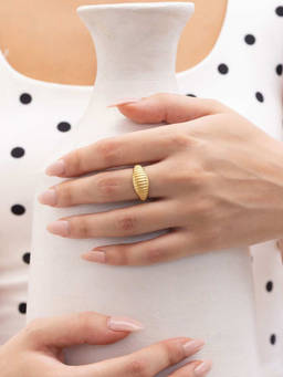 Nishani - 925 Gold ridges Ring
