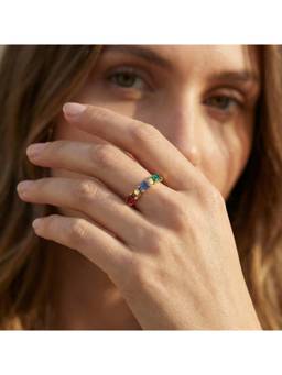 Nishani - 925 Multi-Color stone Ring