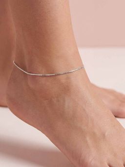 TOUCH925 - Classic Minimalist 925 Silver Box Chain Anklet