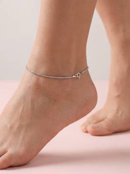 TOUCH925 - Minimalist 925 Silver Popcorn Chain Anklet