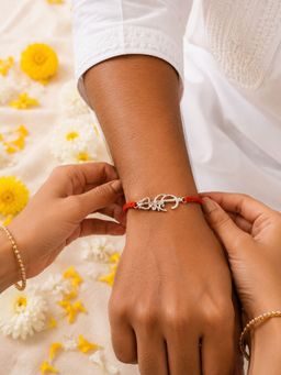 Dulcett - Silver Plated Om Trishul Rakhi