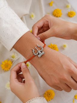 Dulcett - Silver Plated Shiva Trishul Rakhi
