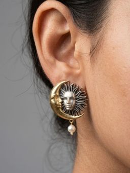 Dulcett - Dual Tone Sun and Moon Celestial Earrings