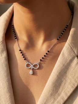 TOUCH925 - 925 Sterling White Infinity CZ Mangalsutra