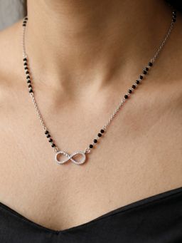 TOUCH925 - 925 Sterling Multi-Color Intertwined Heart Infinity CZ Mangalsutra