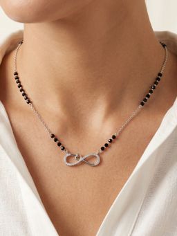TOUCH925 - 925 Sterling Multi-Color Heart Infinity CZ Mangalsutra