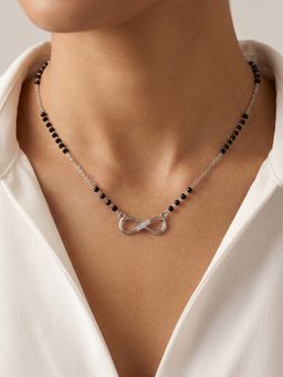TOUCH925 - 925 Sterling White Triple Stone Infinity CZ Mangalsutra