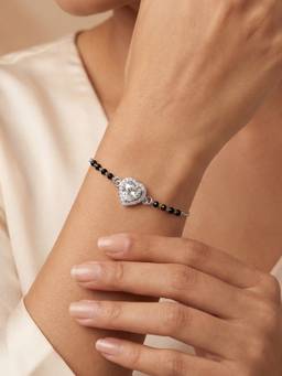 TOUCH925 - Evil Eye Beaded 925 White Bracelet