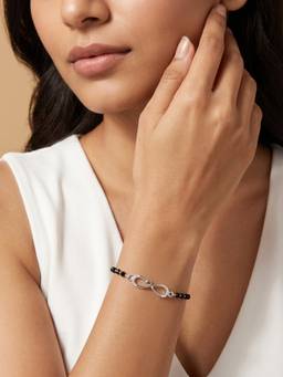 TOUCH925 - Floral Infinity CZ 925 White Bracelet