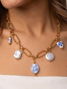 Sorele - Multi-Color Windswept Charm Gold Plated Necklace