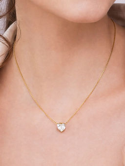 Sorele - White Cupid Heart Gold Plated Necklace