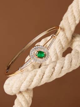 Zaveri Pearls - Multi-Color Dazzling Cubic Zirconia Contemporary Kada Bracelet