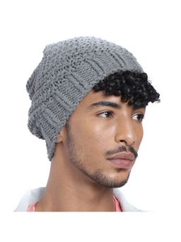 Magic Needles - Light Grey Acrylic & Resin Beanie