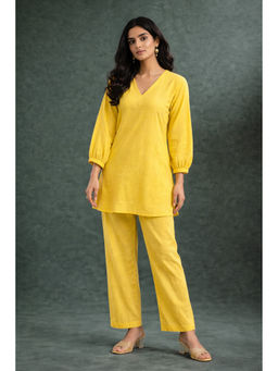 VAJOONI JAIPUR - Yellow Warm Glow Contemporary Cotton Co-ord Set