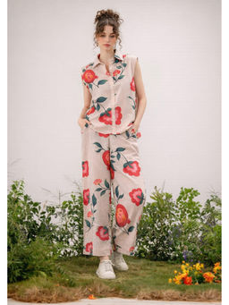 VAJOONI JAIPUR - Beige Floral Drift Co-ord Set